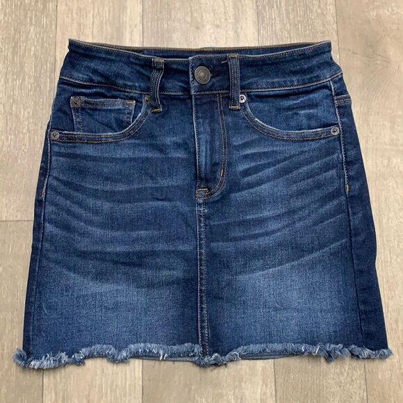 Womens American Eagle Hi‎ Rise Mini Denim Jean Skirt - Picture 1 of 5